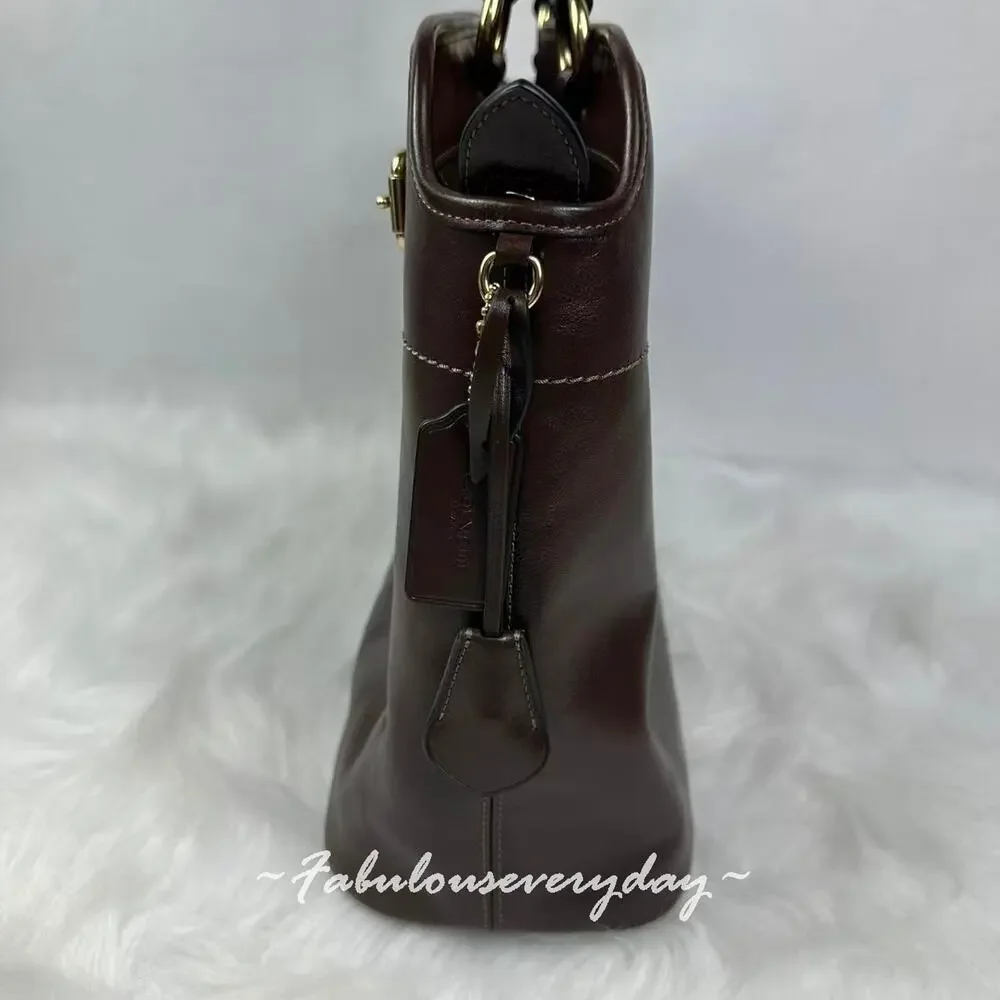 COACH Easton Tote Bag In Smooth leather/Gold/Maple CCZ07 NWT